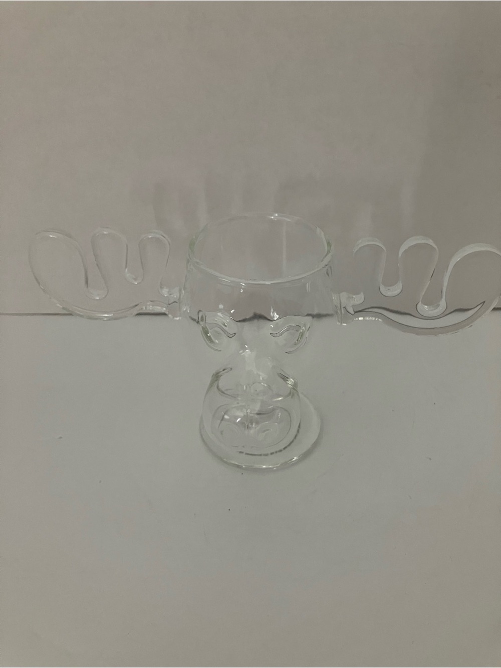 Marty the Moose Clear Glass Reindeer Mug - Holiday Decor